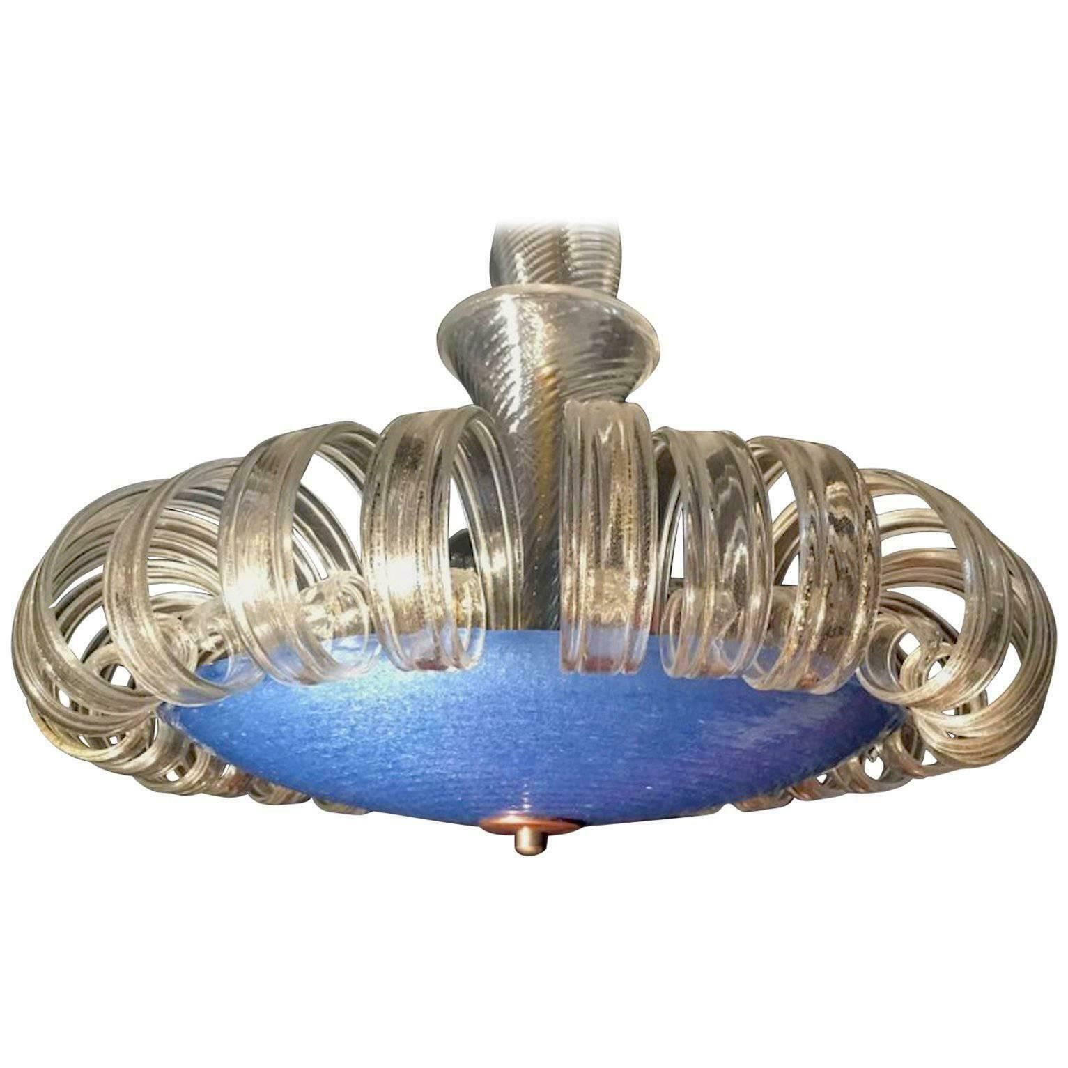 Midcentury Italian Glass Chandelier By Barovier & Toso, Murano, 1960