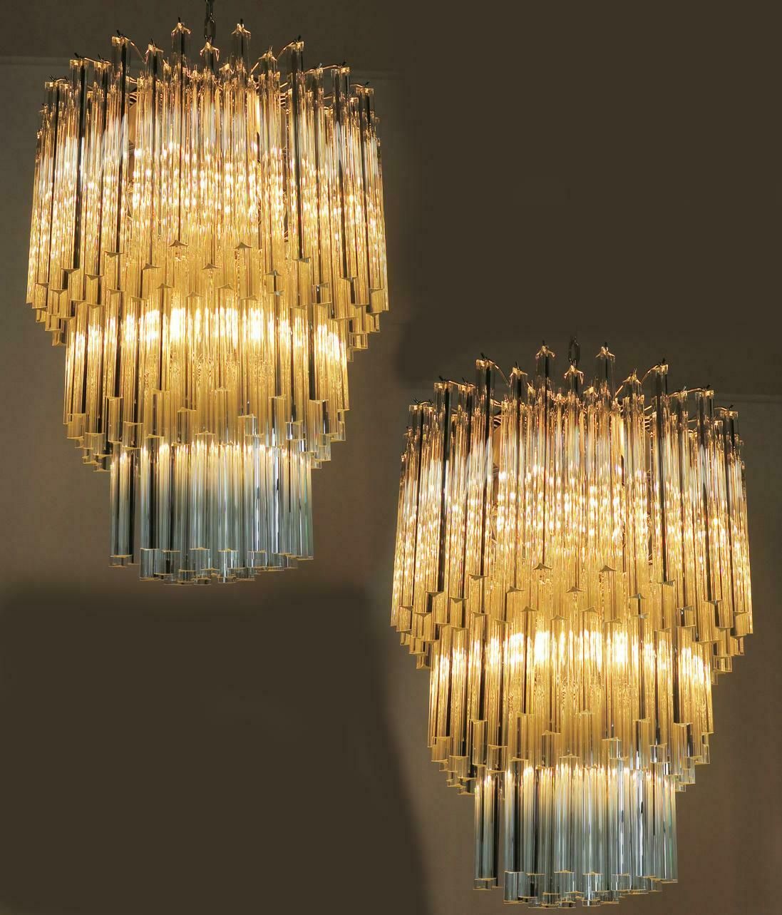 Majestic Italian Chandelier Triedri, 184 Prism, Murano photo buy