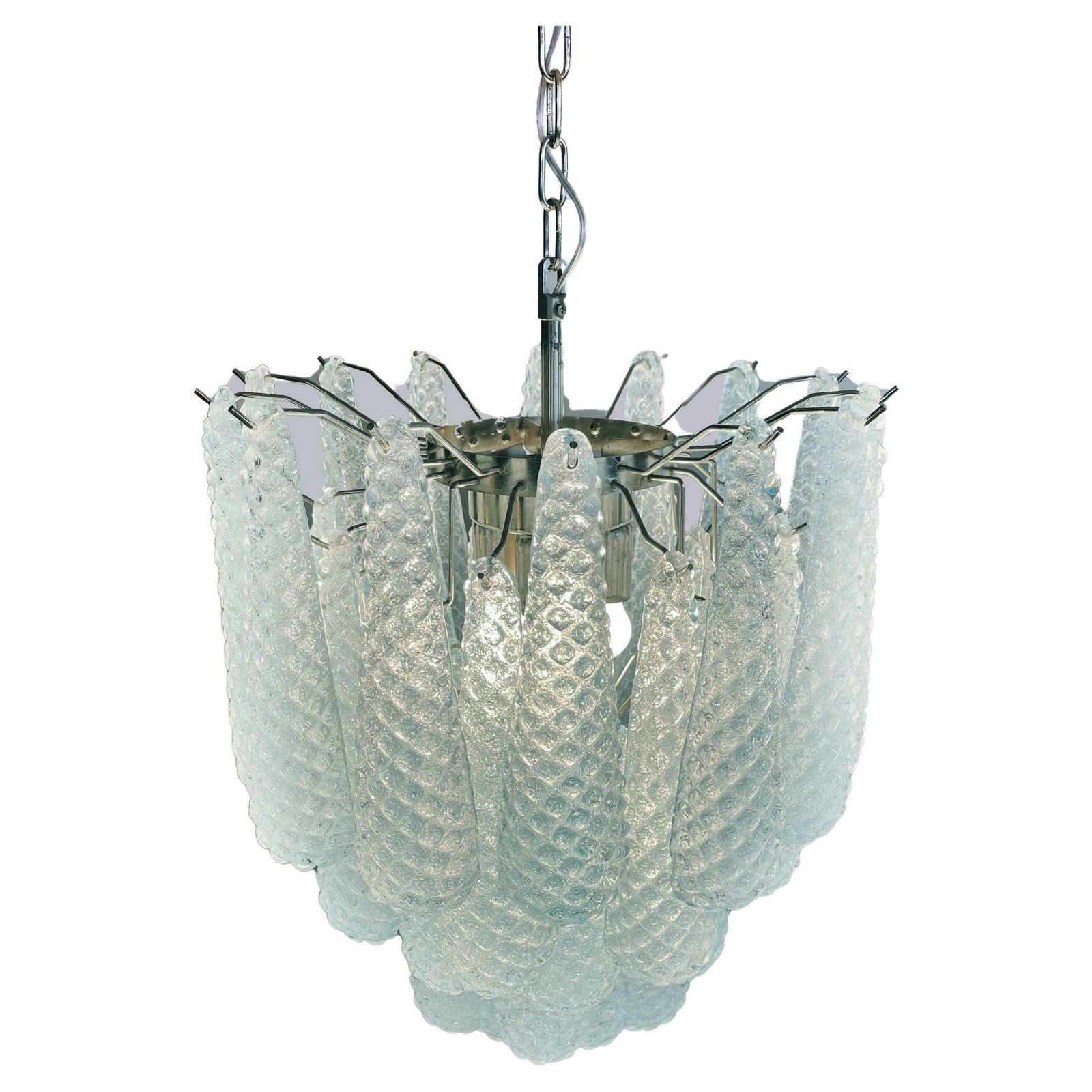 Fascinating Pair Of Italian Murano Glass Chandeliers photo for sale