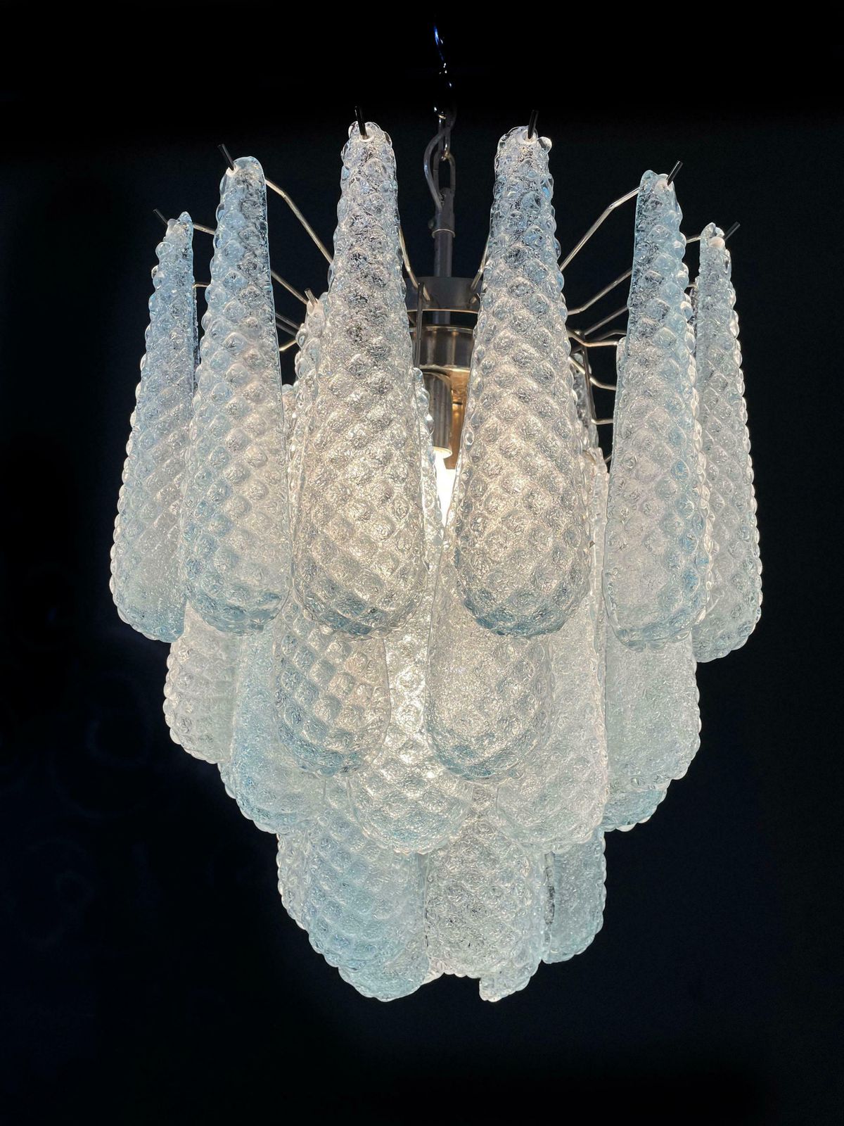 Fascinating Pair Of Italian Murano Glass Chandeliers photo vintage