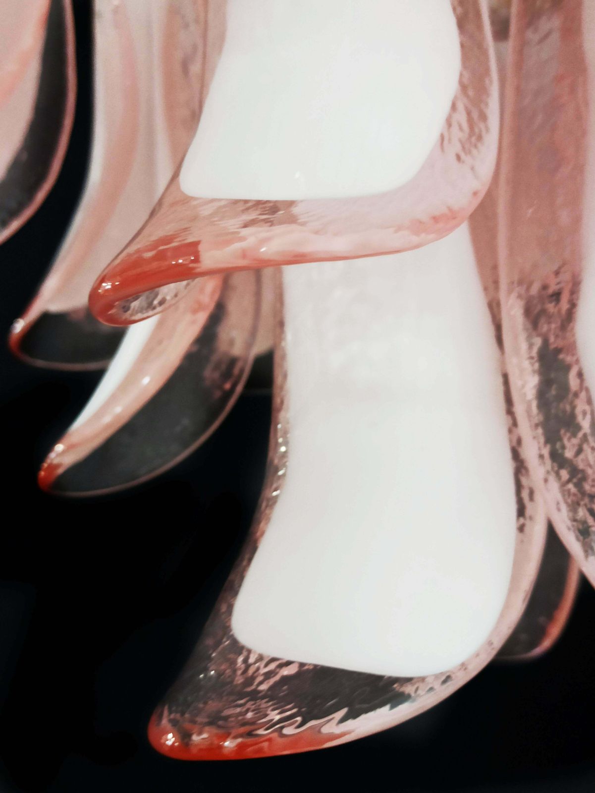 Pair Of Elegant Chandeliers 36 Pink Petals, Murano photo buy
