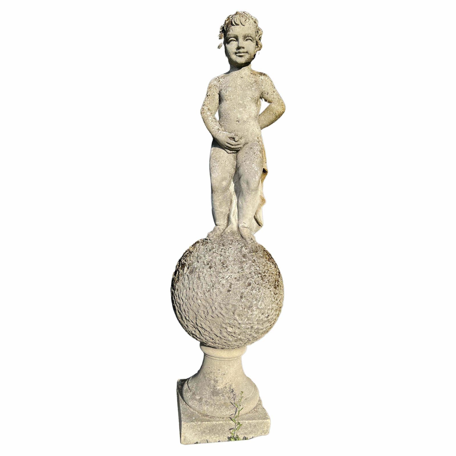 Puer Mingens, Charming Garden Sculpture In Vicenza Stone, 1960 photo furniture