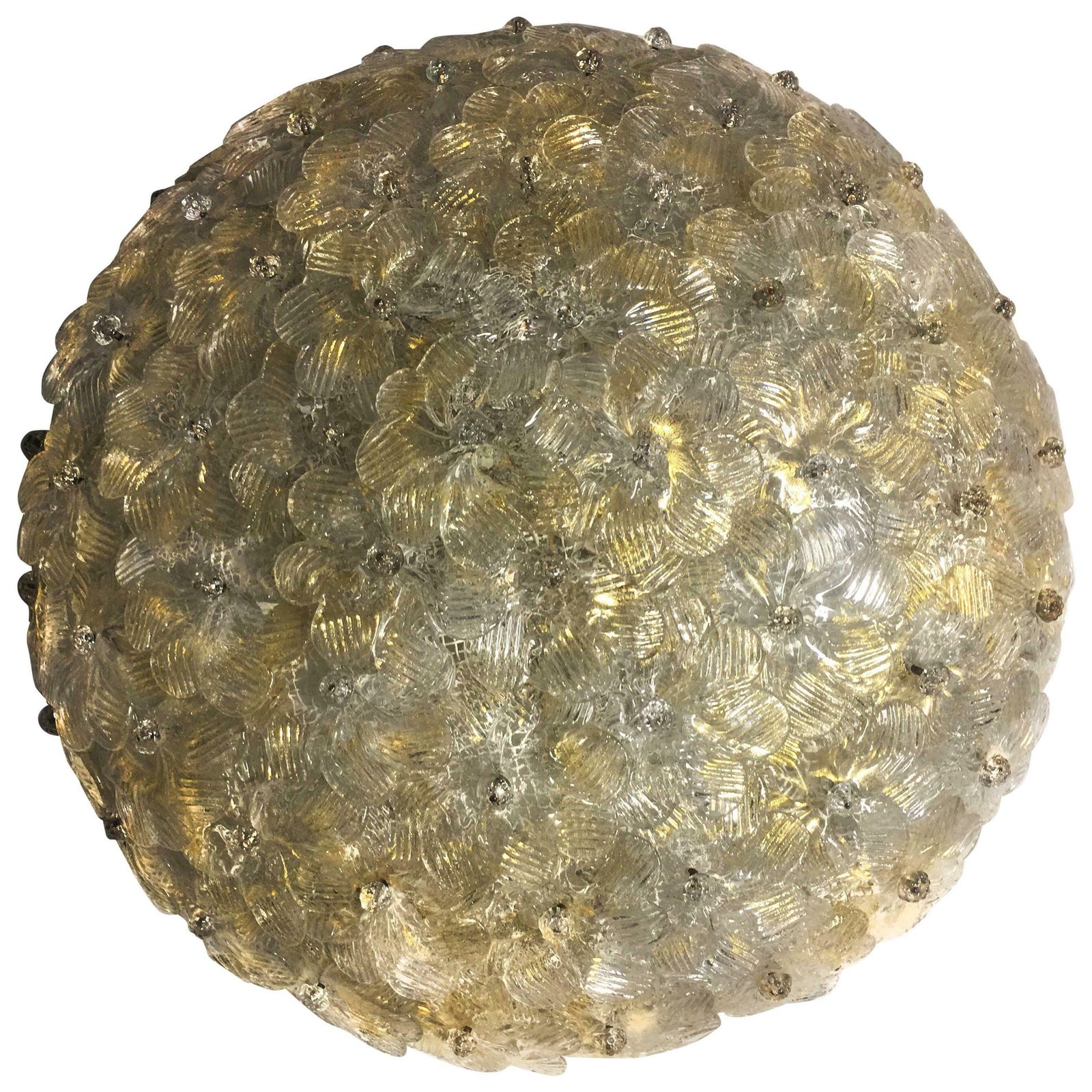 Ceiling Flower Lamp By Barovier & Toso, Murano, 1980s