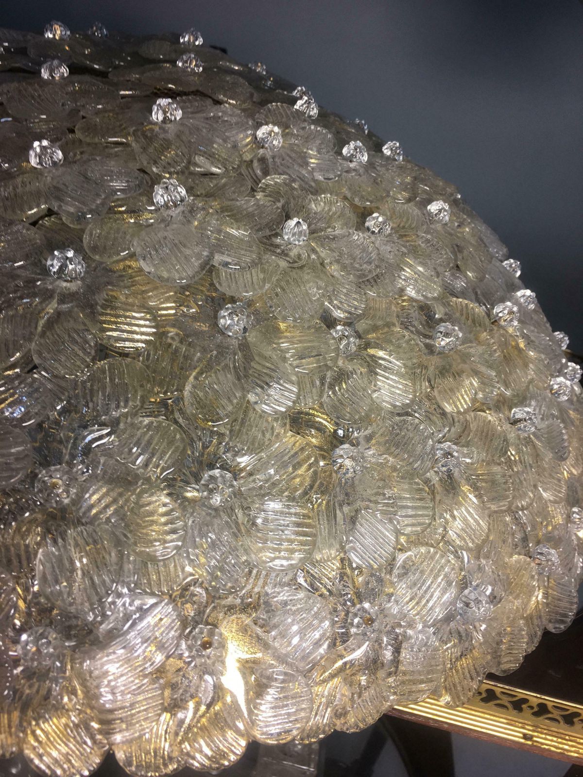 Ceiling Flower Lamp By Barovier & Toso, Murano, 1980s photo vinterior