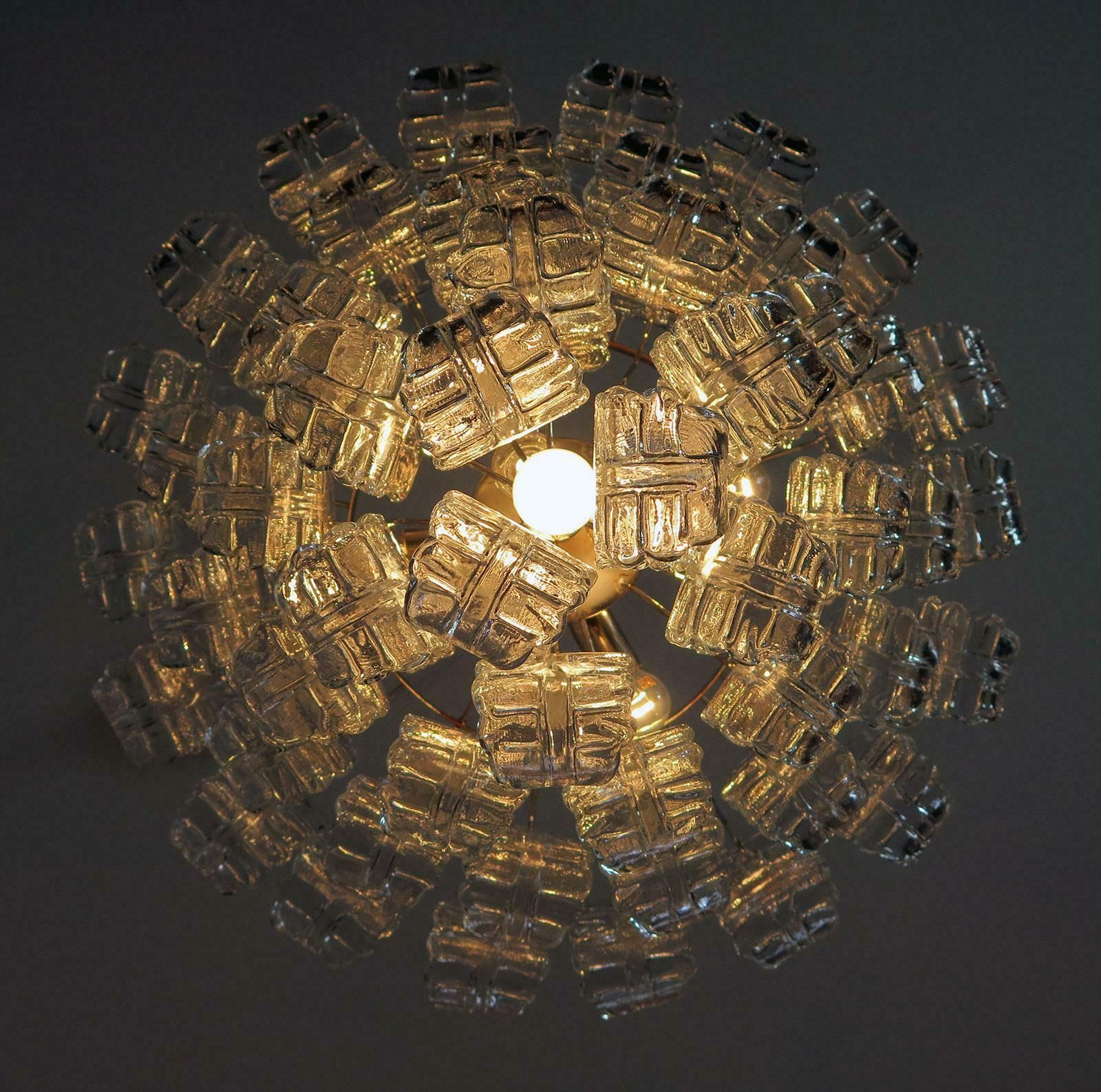 Italian Murano Six Tier Felci Glass Chandeliers, 1970s photo vinterior