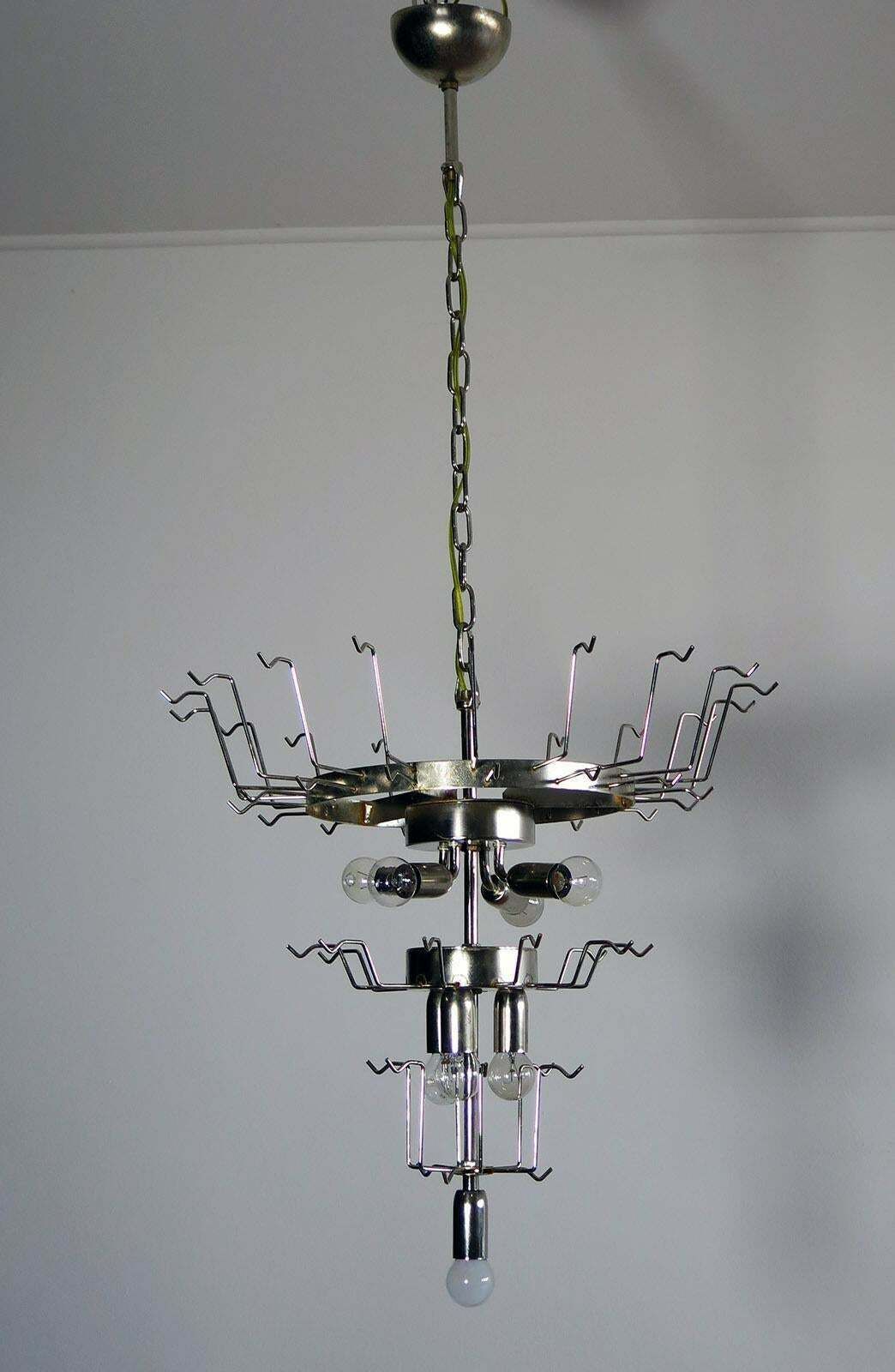 Lighting Italian Murano Six Tier Felci Glass Chandeliers, 1970s photo