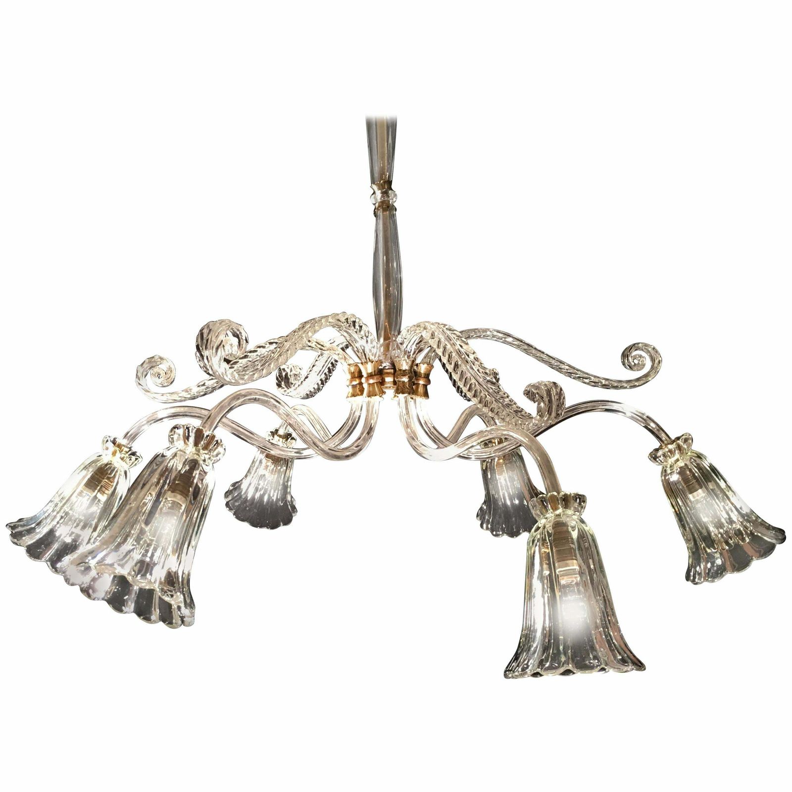 Liberty Chandelier By Ercole Barovier, Murano, 1940s