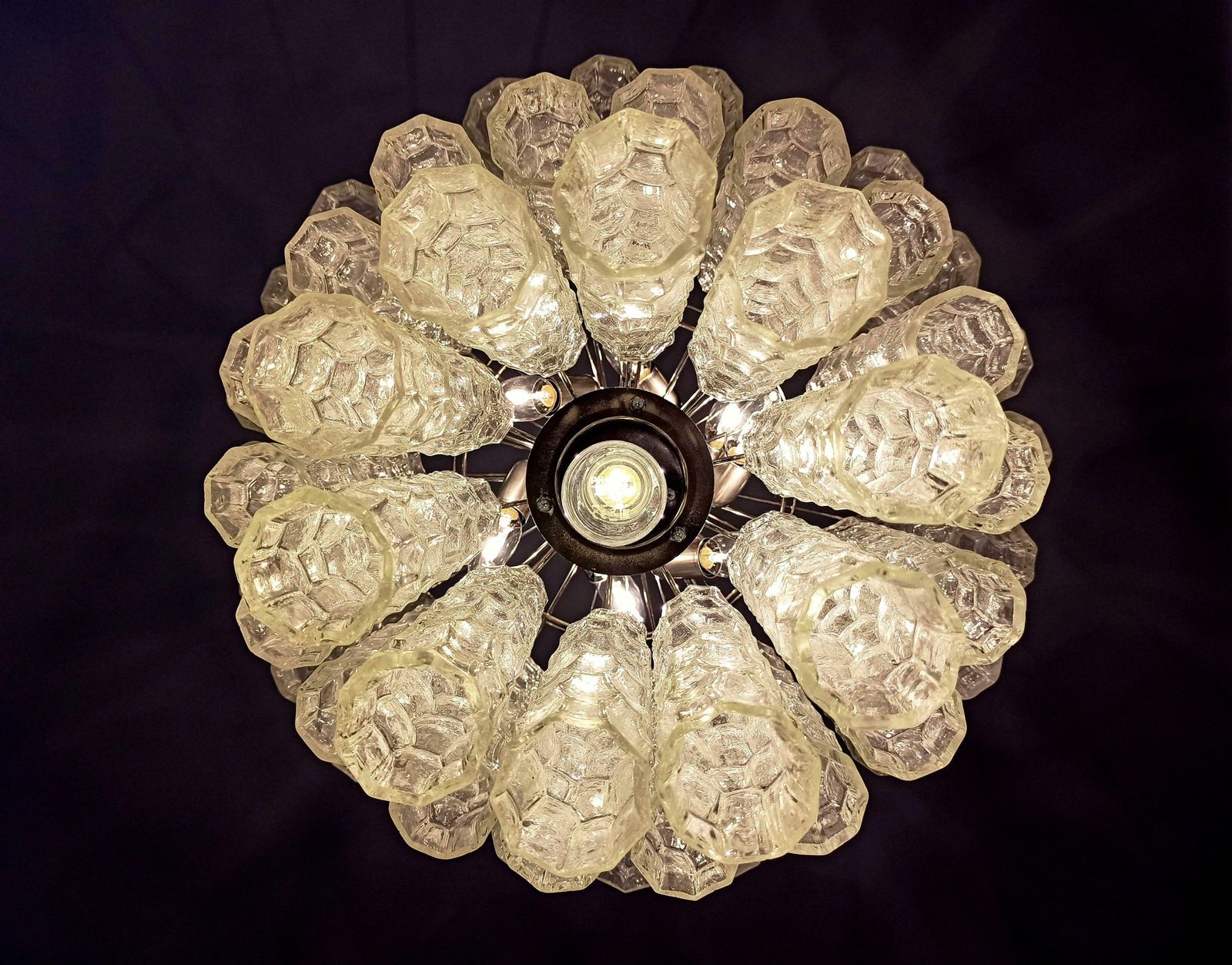 Pair Of Large Three Tier Murano Glass Tube Chandelier photo 3635.0
