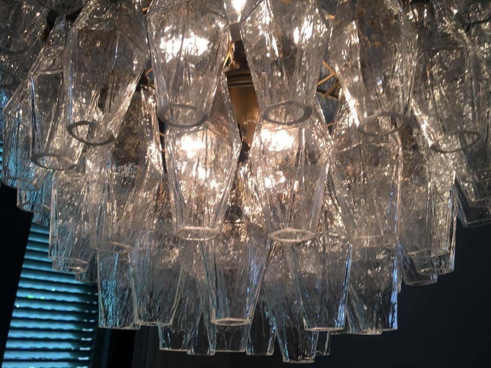 Spectacular Murano 140 Poliedri Chandelier, Carlo Scarpa Style, Murano photo buy
