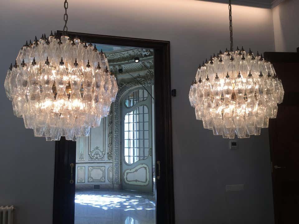 photo furniture Spectacular Murano 140 Poliedri Chandelier, Carlo Scarpa Style, Murano