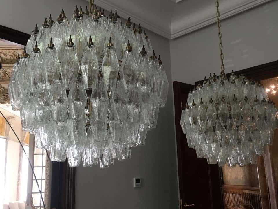 photo buy Spectacular Murano 140 Poliedri Chandelier, Carlo Scarpa Style, Murano