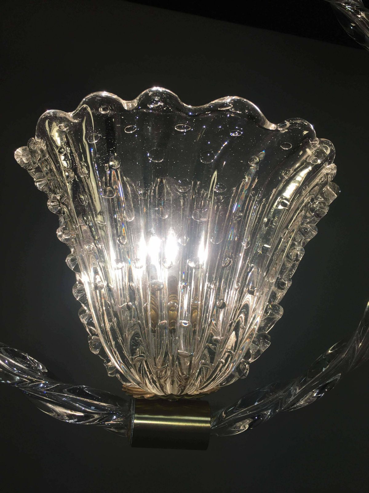 Charming Bubble Glass Pendant By Barovier And Toso  Murano  1940s photo 2019.0