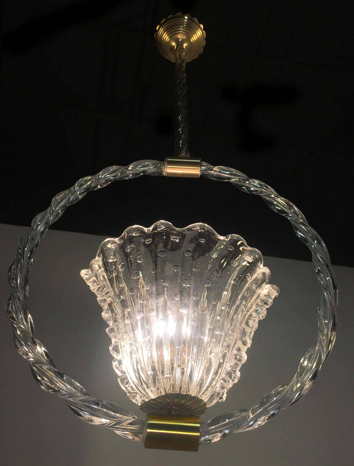 Charming Bubble Glass Pendant By Barovier And Toso  Murano  1940s photo buy