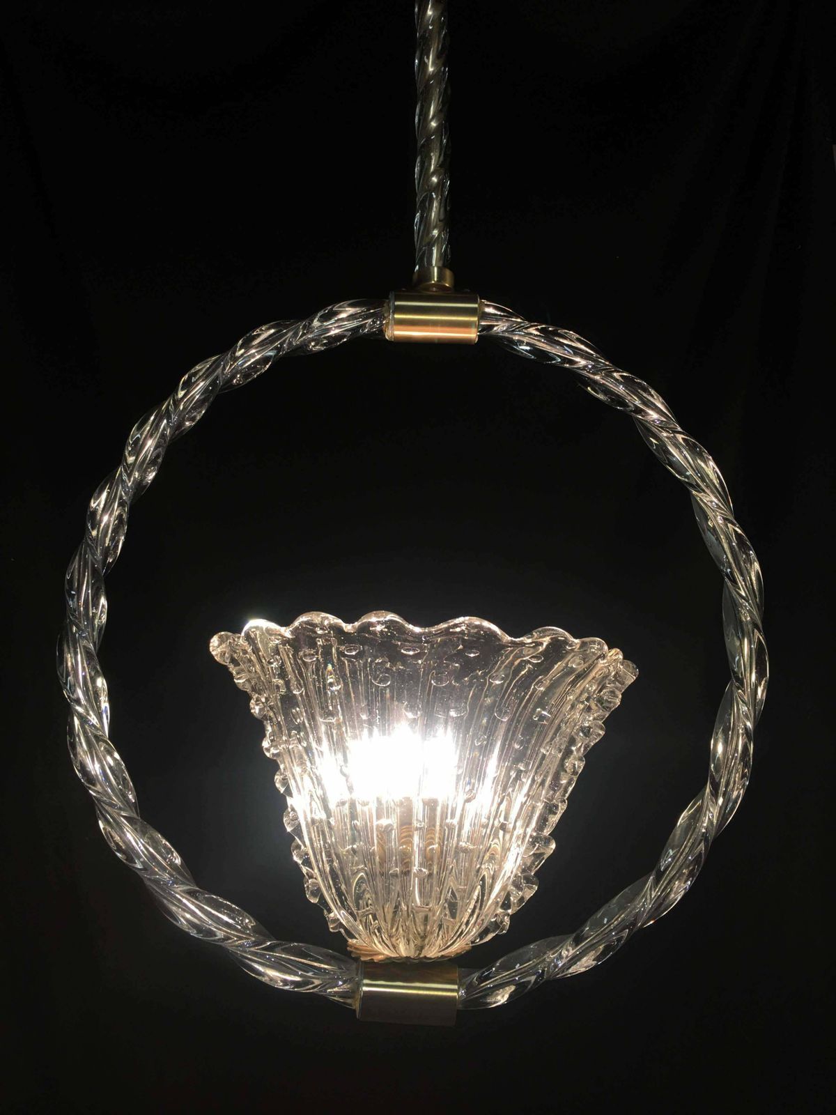 2019.0 Charming Bubble Glass Pendant By Barovier And Toso  Murano  1940s photo