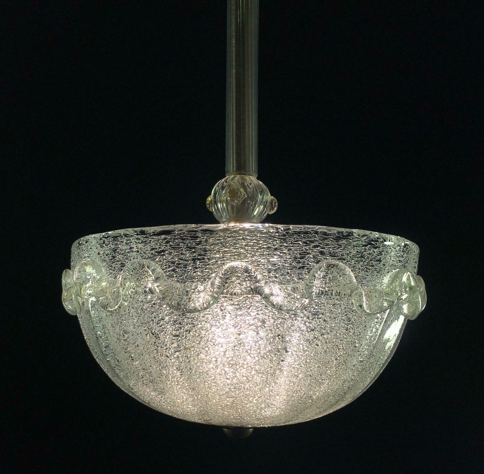 Chandeliers "The Princess", Gold Inclusion By Barovier & Toso, Murano, 1940s photo Lighting