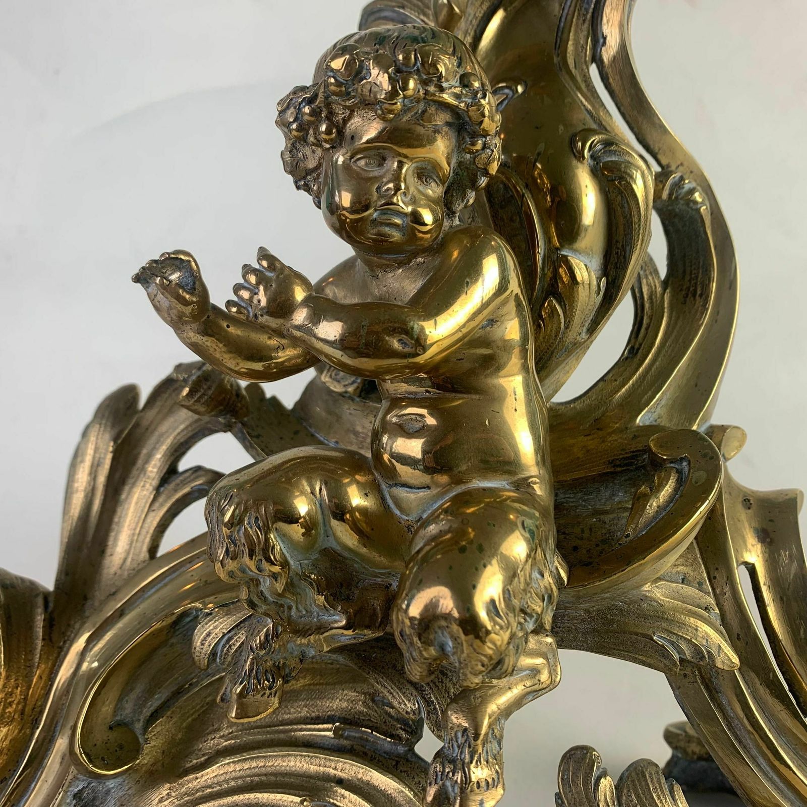 photo vinterior Fine Pair Of Gilded Brass Chenets/Fire Dogs