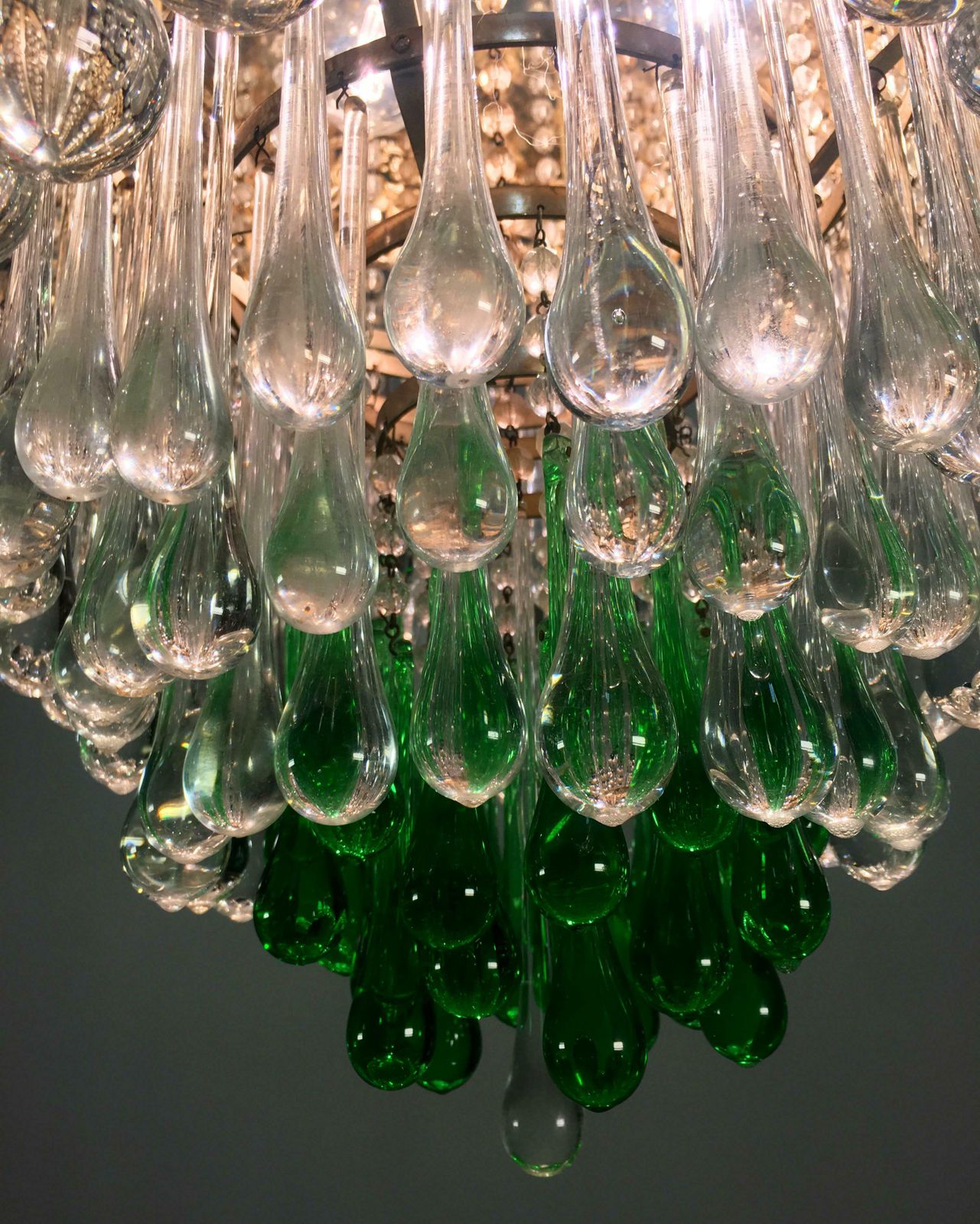 Amazing Italian Chandelier Royal Crown Murano 1950s photo vintage