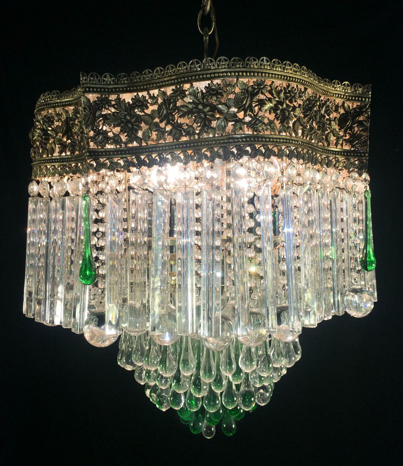 photo for sale Amazing Italian Chandelier Royal Crown Murano 1950s