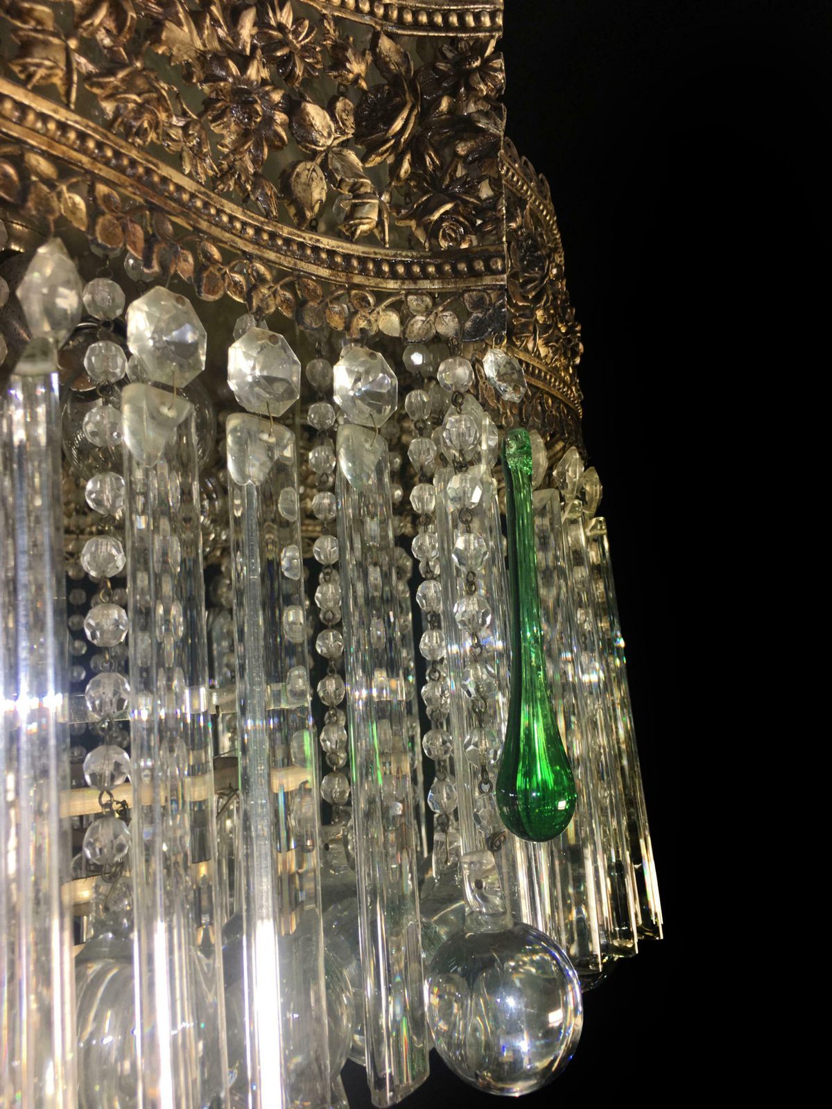 Lighting Amazing Italian Chandelier Royal Crown Murano 1950s photo