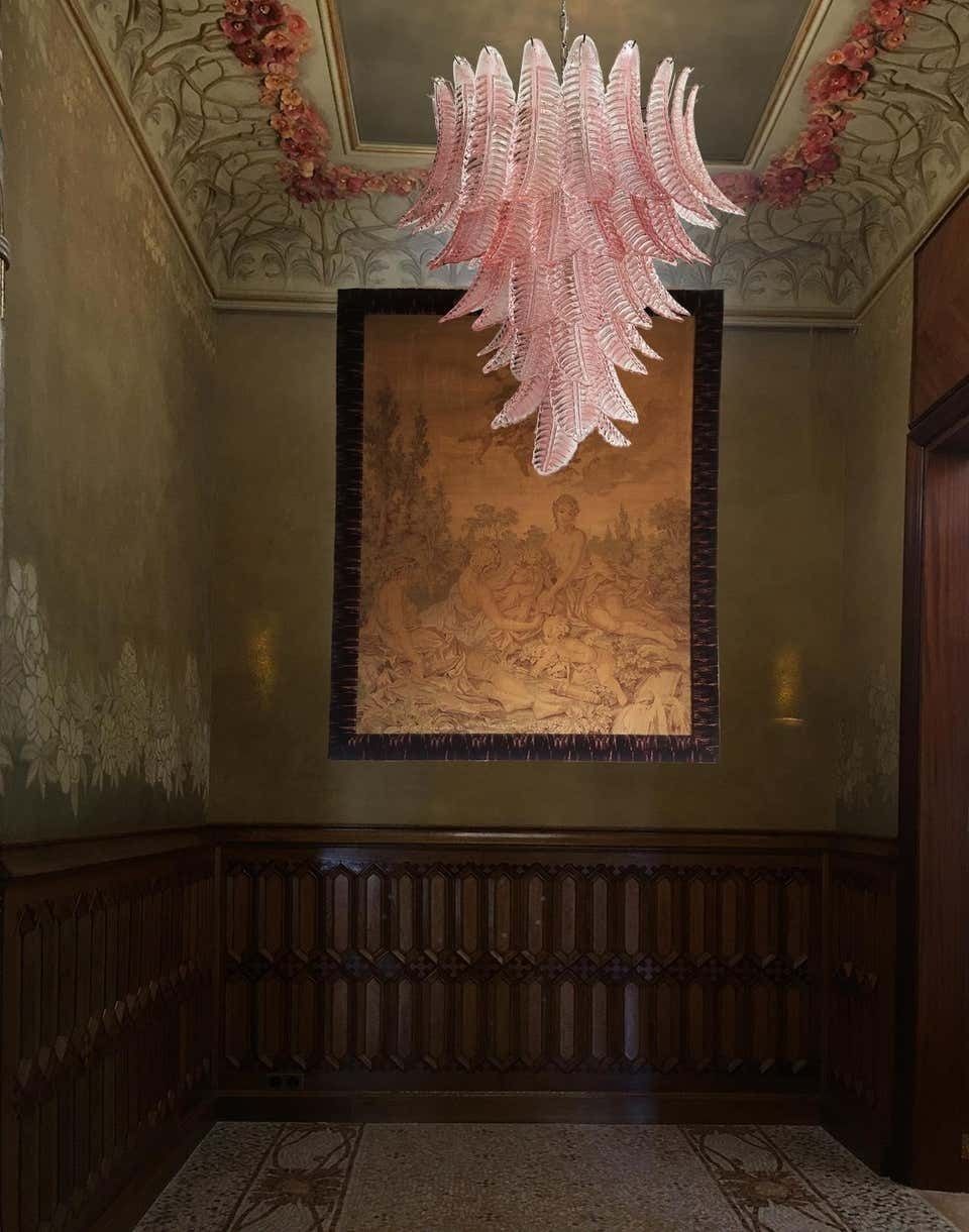 Beautiful Pair Of Murano Leaves Chandeliers photo 4361.0