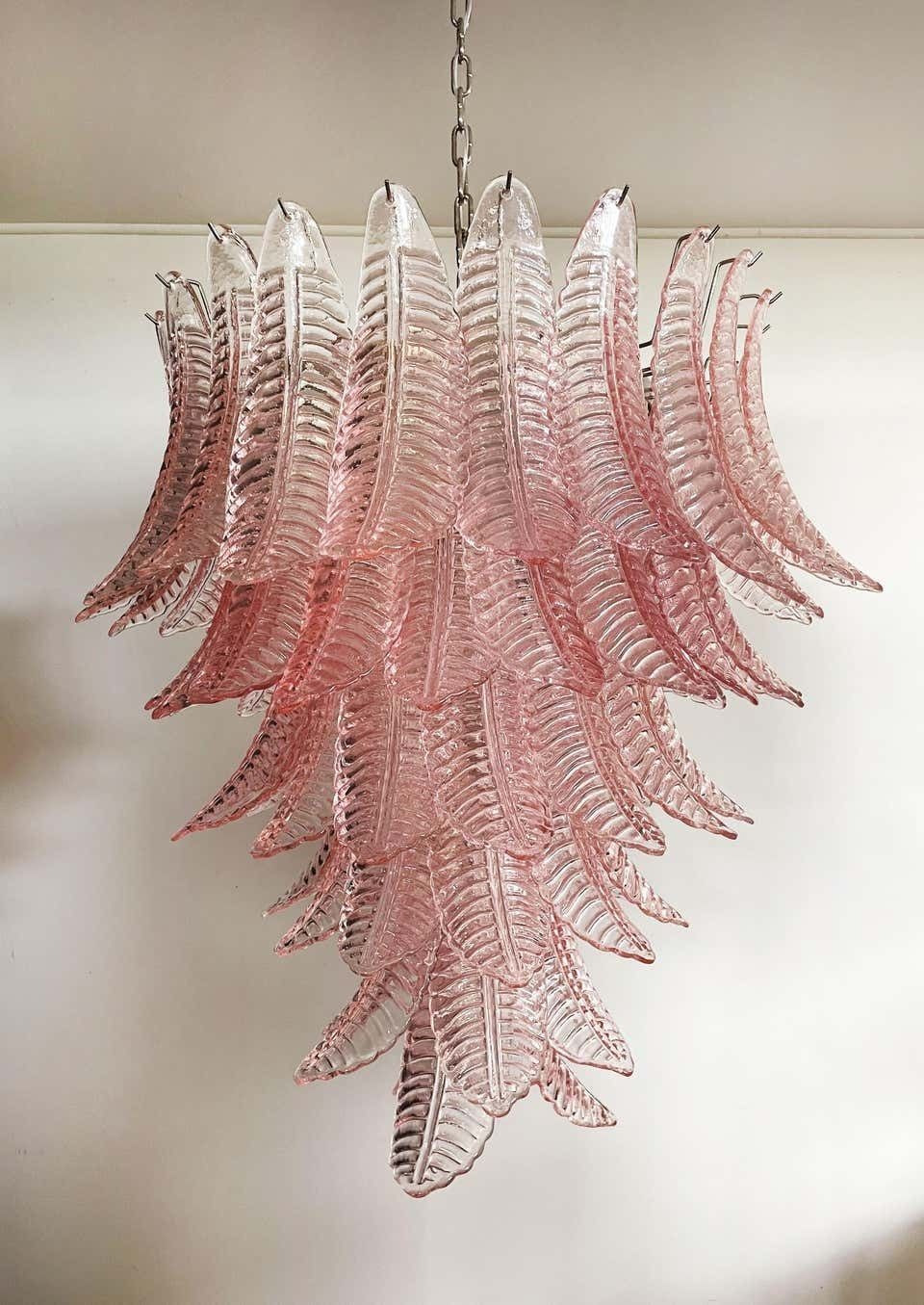 Beautiful Pair Of Murano Leaves Chandeliers photo vinterior