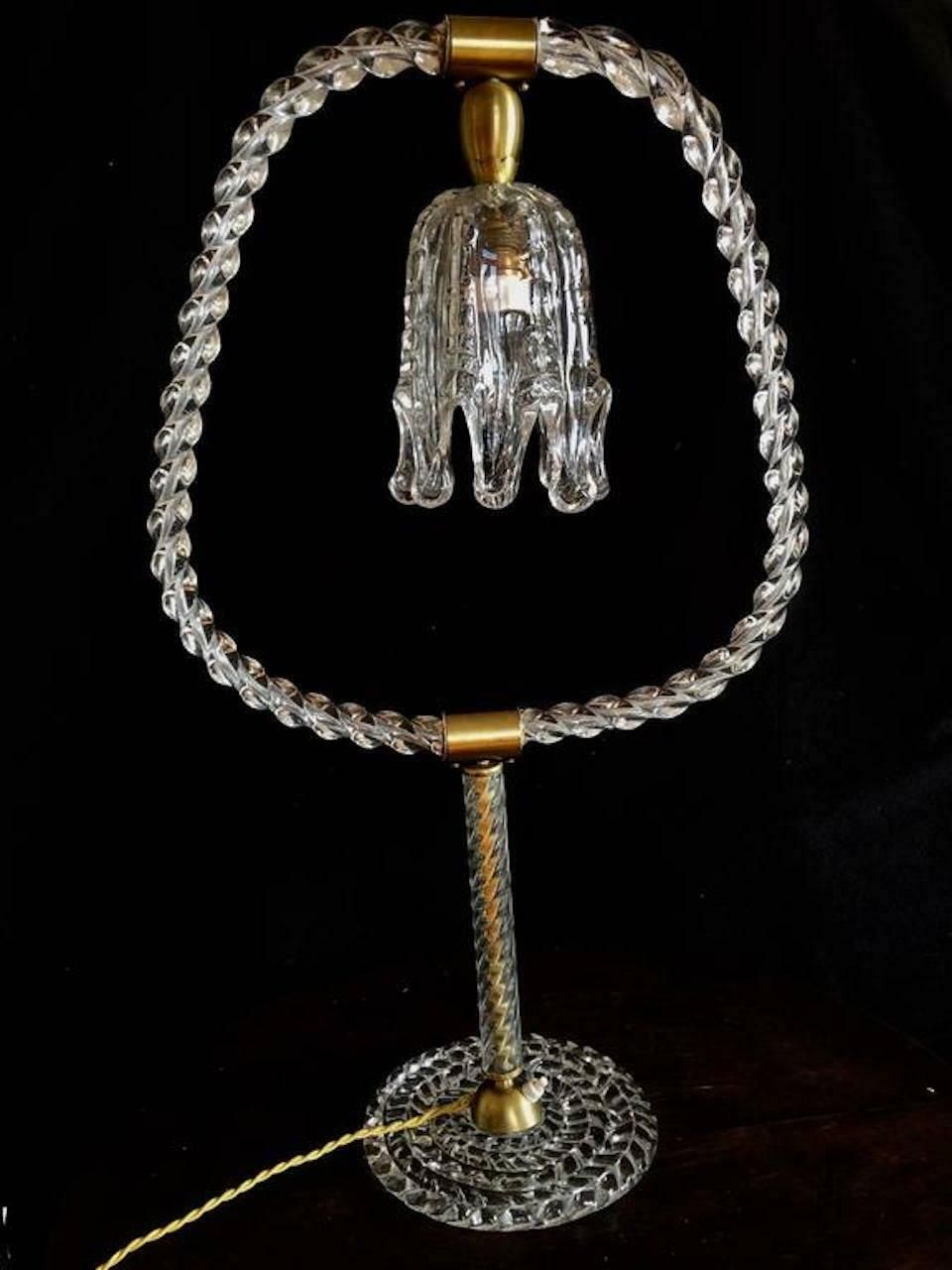 Table Lamp Art Deco By Ercole Barovier, Murano, 1940s photo furniture