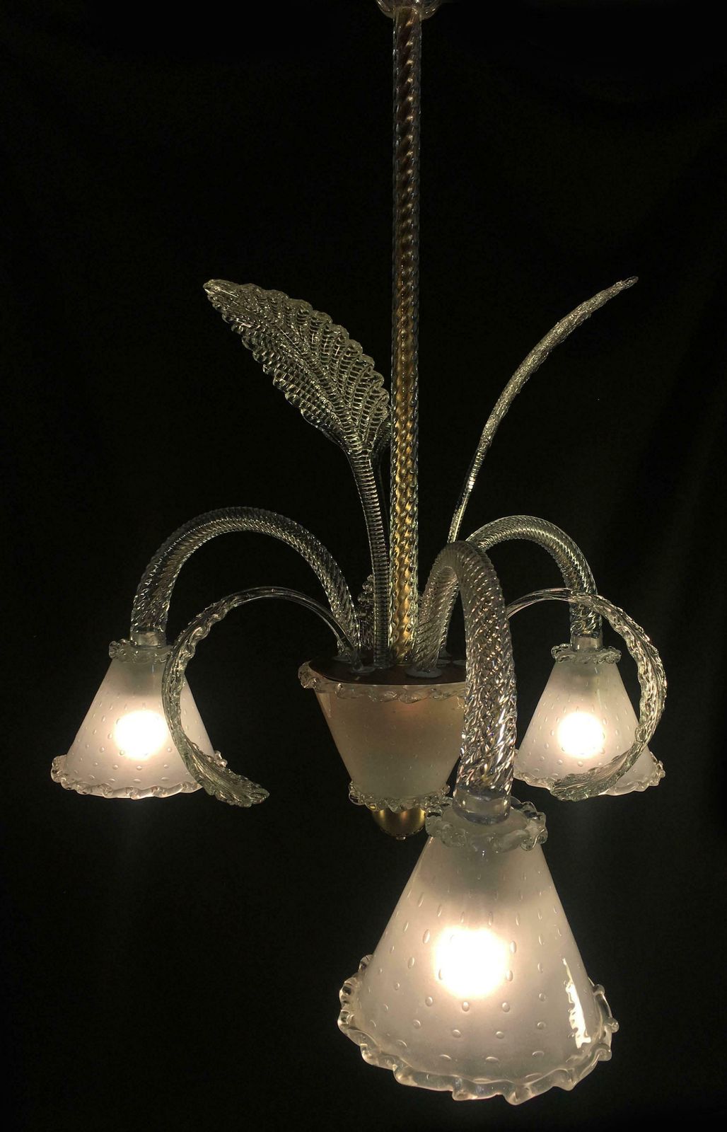 Chandelier By Barovier & Toso, Murano, 1940s photo buy