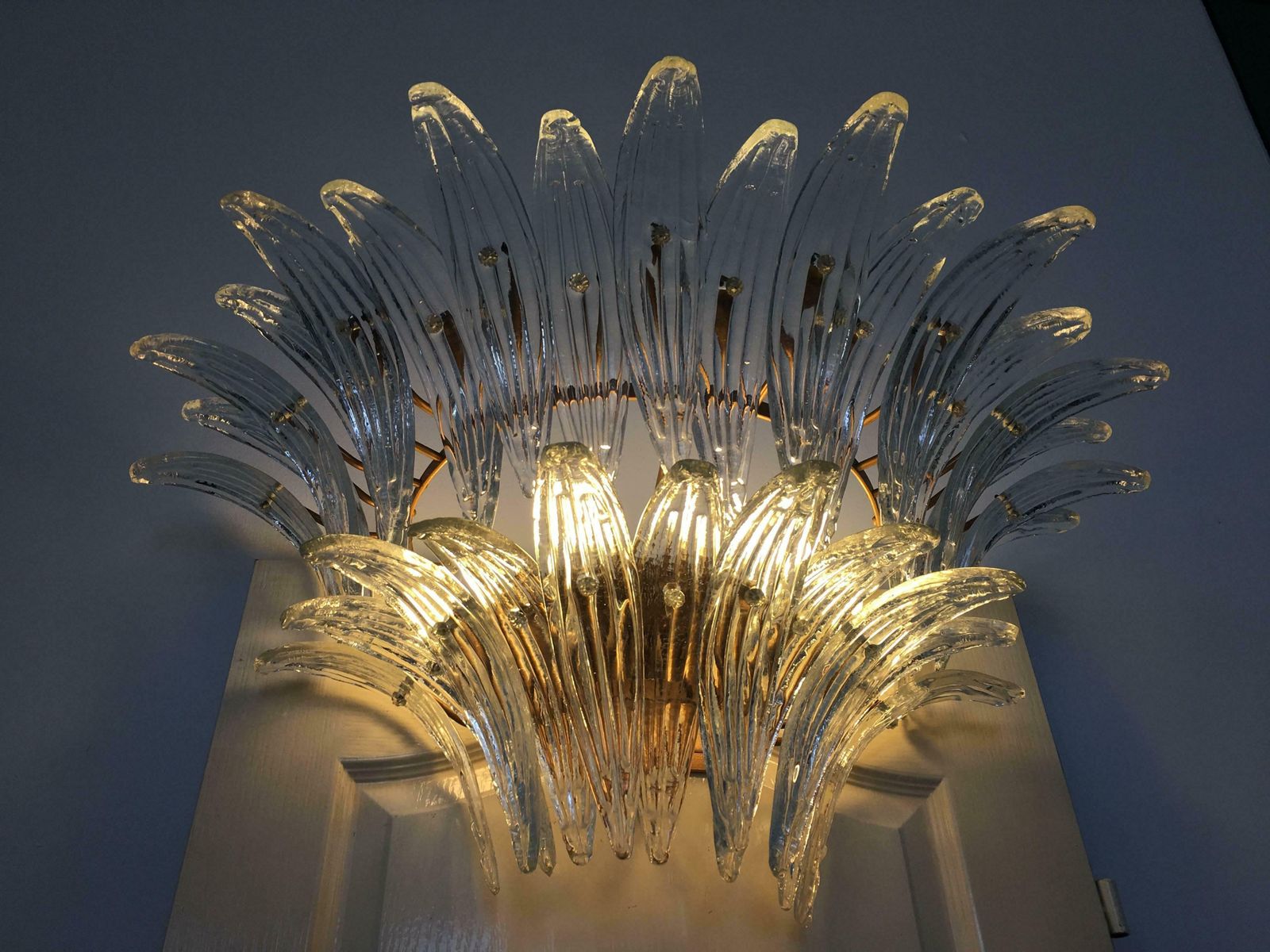 Italian Palmette Sconces By Barovier & Toso, Murano, 1960 photo furniture