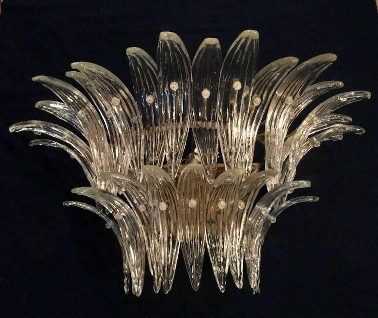 Italian Palmette Sconces By Barovier & Toso, Murano, 1960 photo Lighting