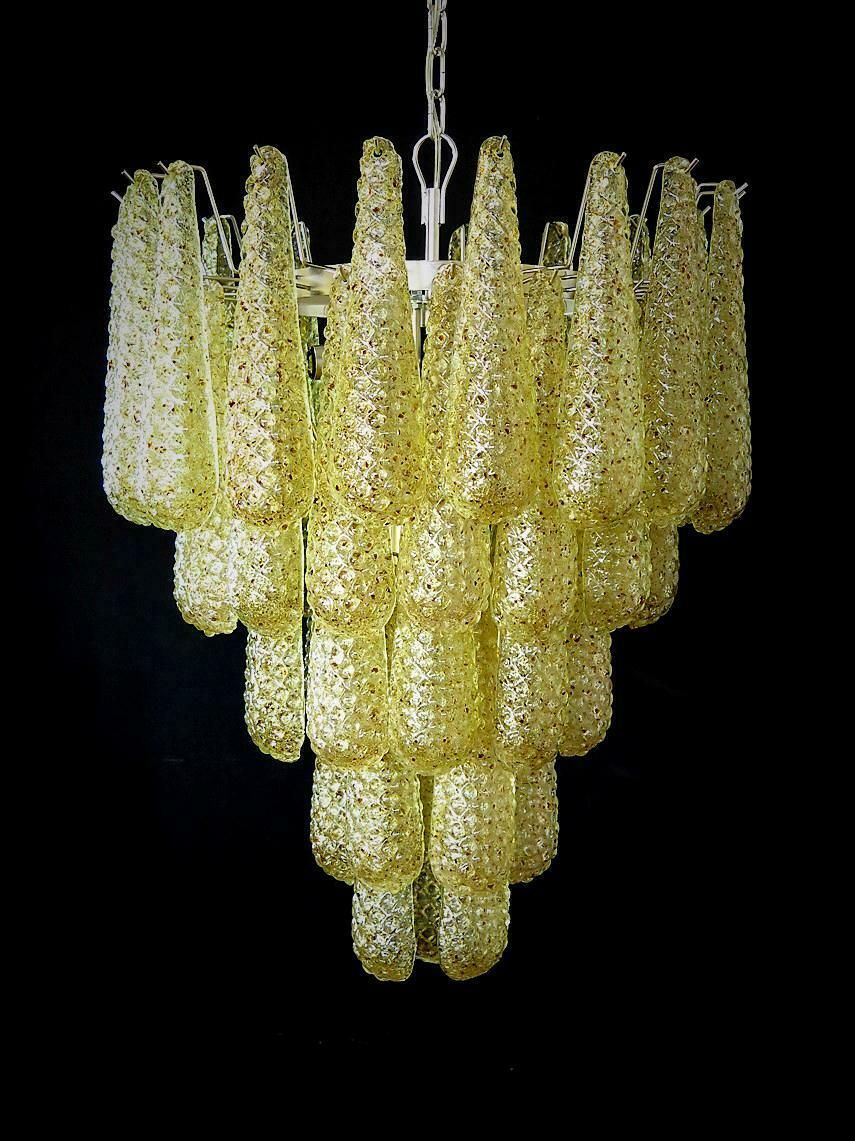 Pair Of Italian Amber Crystal Chandelier, Murano photo buy