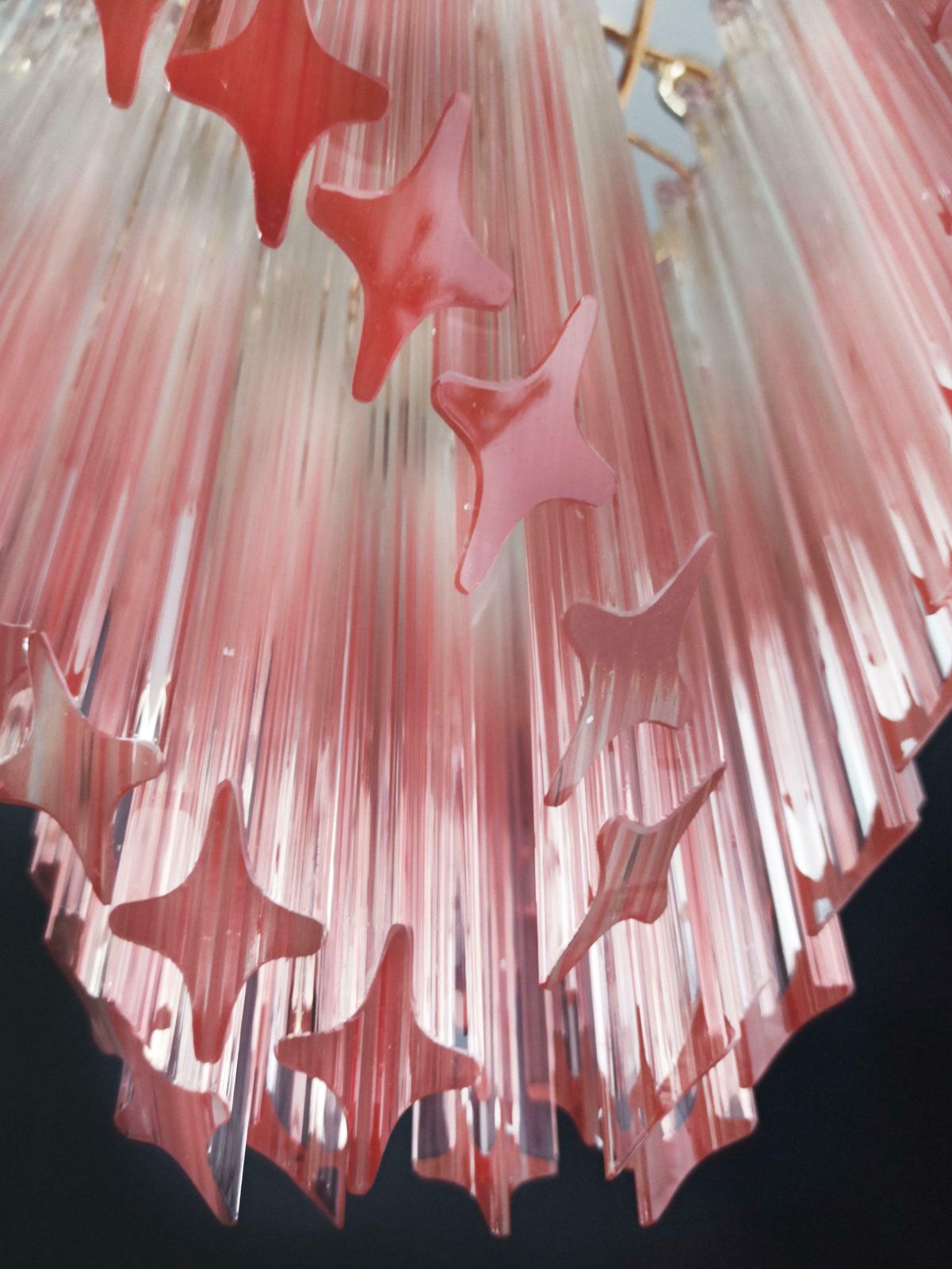 Elegant And Unique Modern Pink Quadriedri Murano Glass Chandelier photo 2423.0