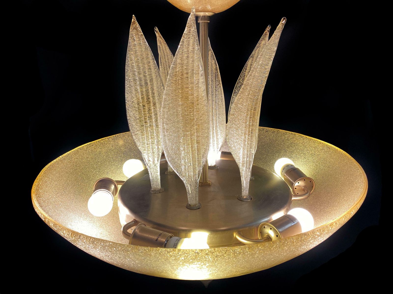8076.0 Amazing Murano Chandelier With Gold Inclusions, 1990s photo