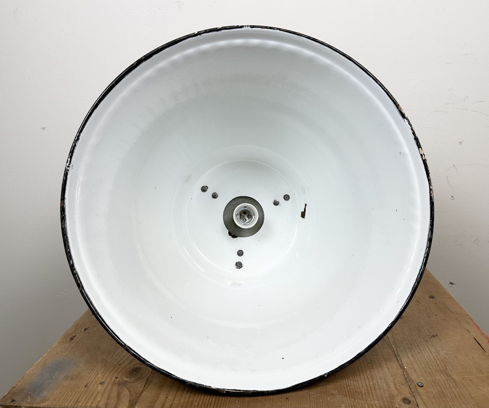199.0 Industrial Black Enamel Factory Pendant Lamp, 1960s, 27x photo