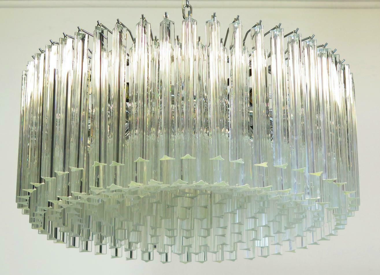 photo vinterior Triedri Glass Chandelier, 265 Trasparent Prism, Murano