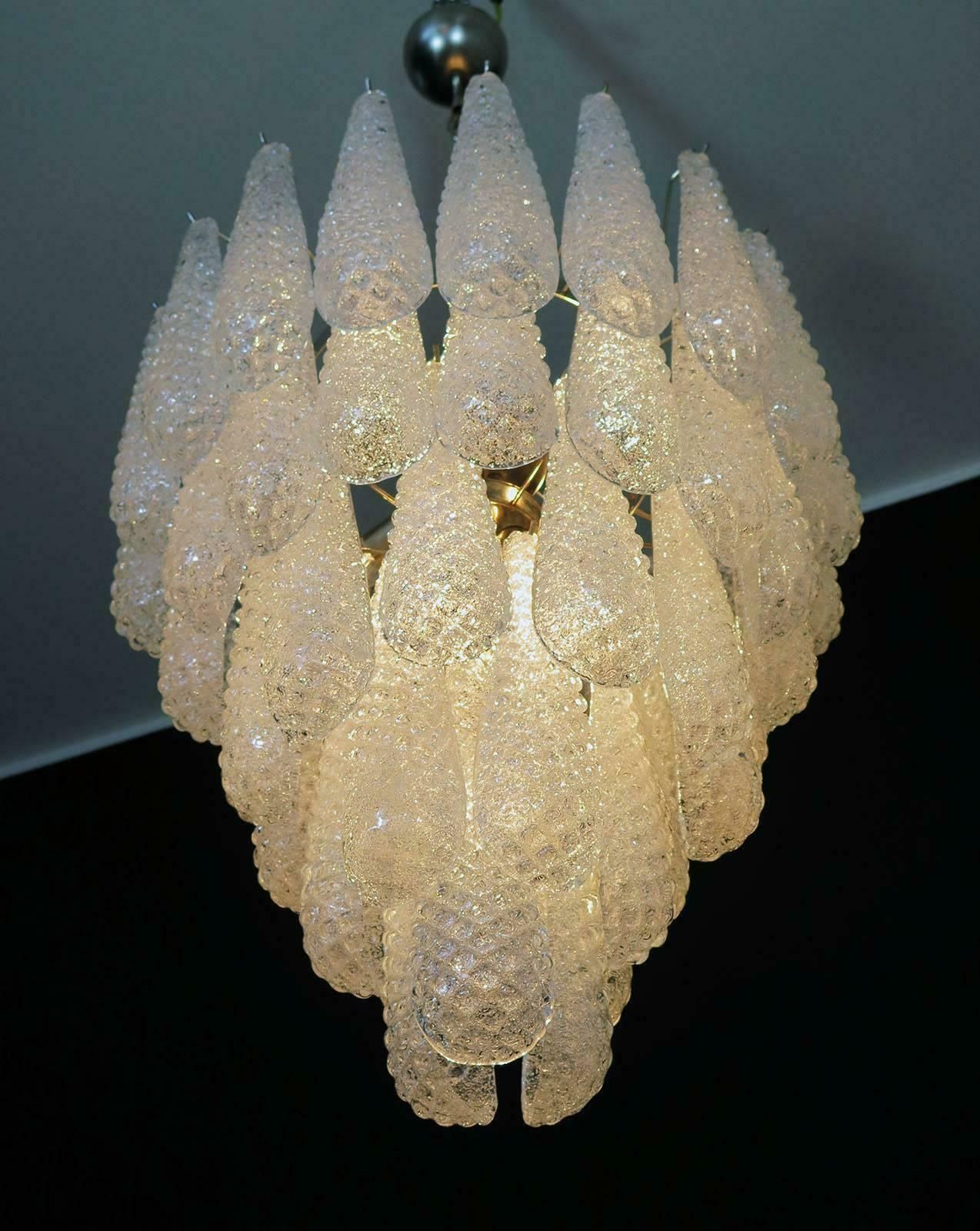 Pair Of Italian Murano Petals Chandeliers Murano photo furniture