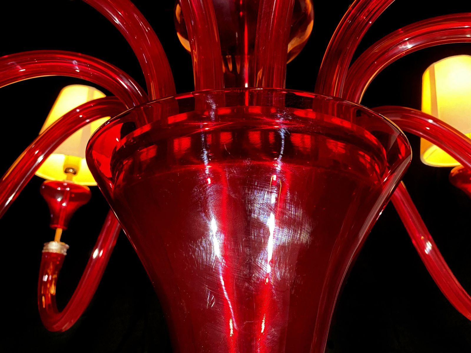 Italian Chandelier By Barovier And Toso Murano 1990 photo Lighting