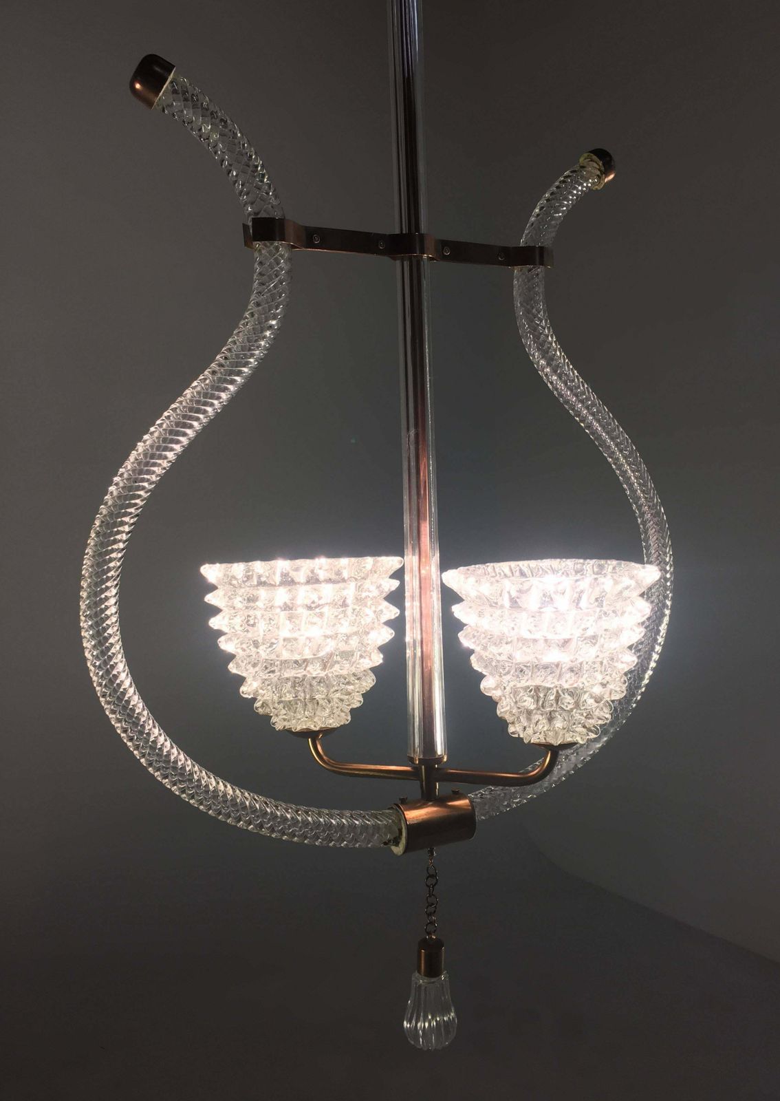 photo furniture Charming Italian Chandelier By Ercole Barovier Murano 1940
