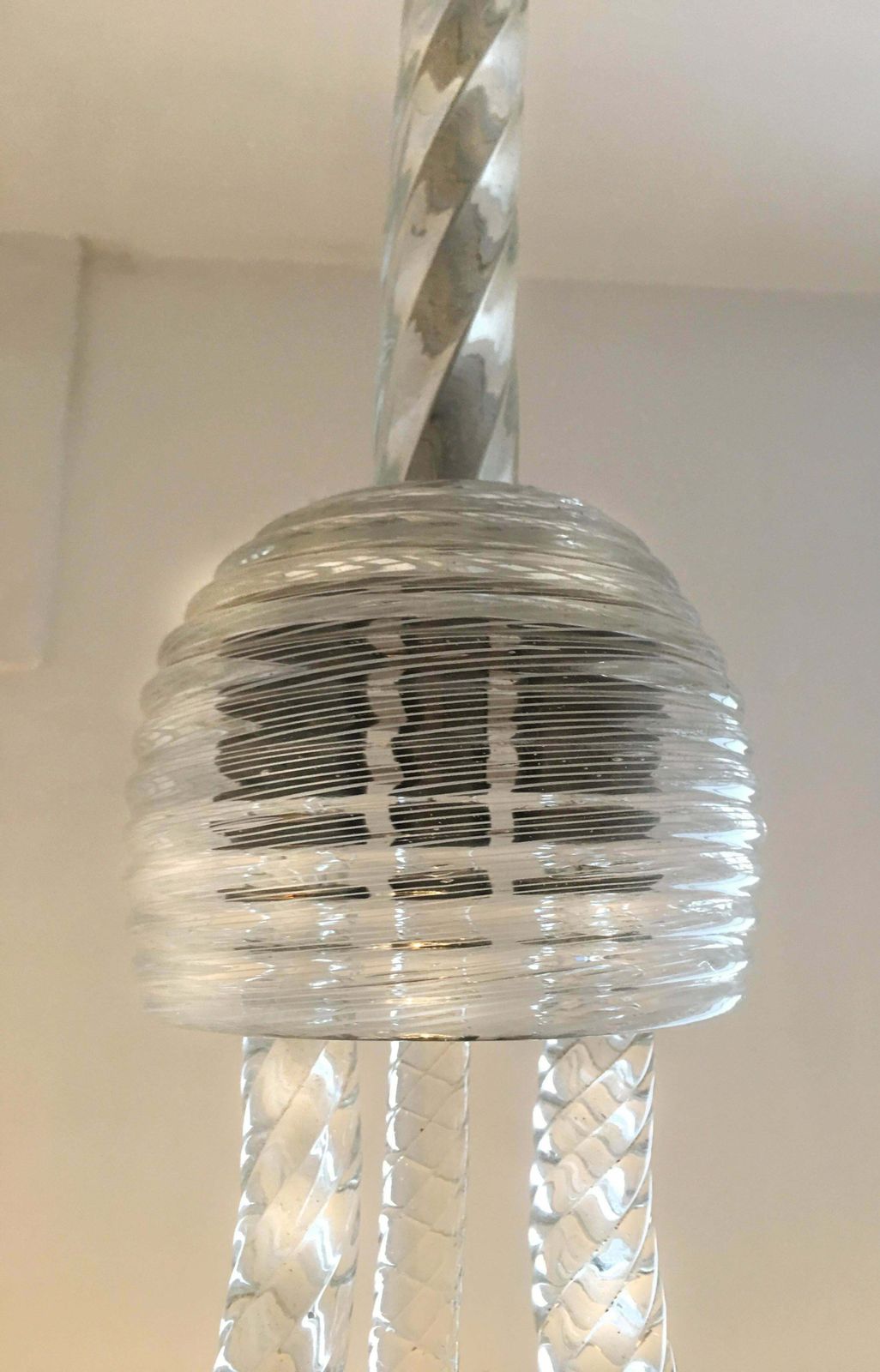 Art Deco Reticello Chandelier By Ercole Barovier, Murano, 1940s photo 2423.0