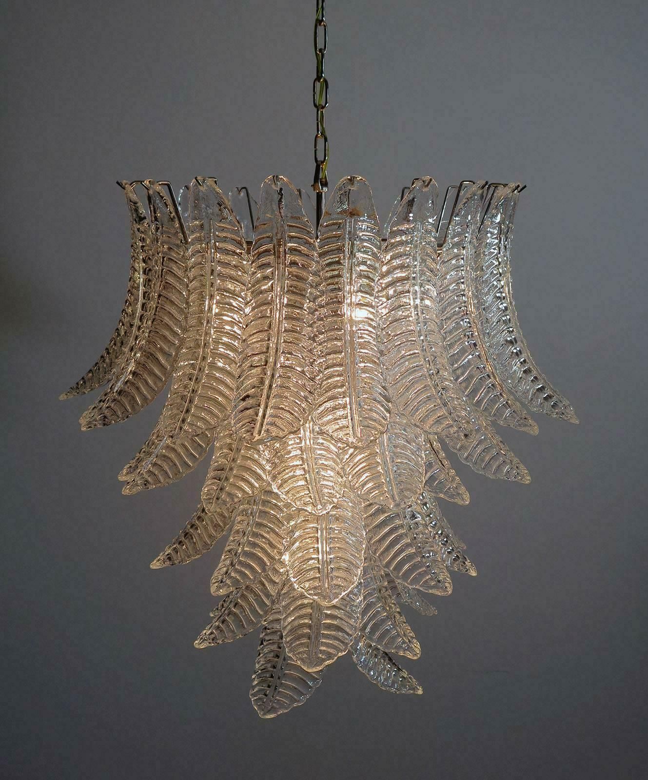 Pair Of Italian Leaves Chandeliers  Barovier And Toso Style  Murano photo furniture