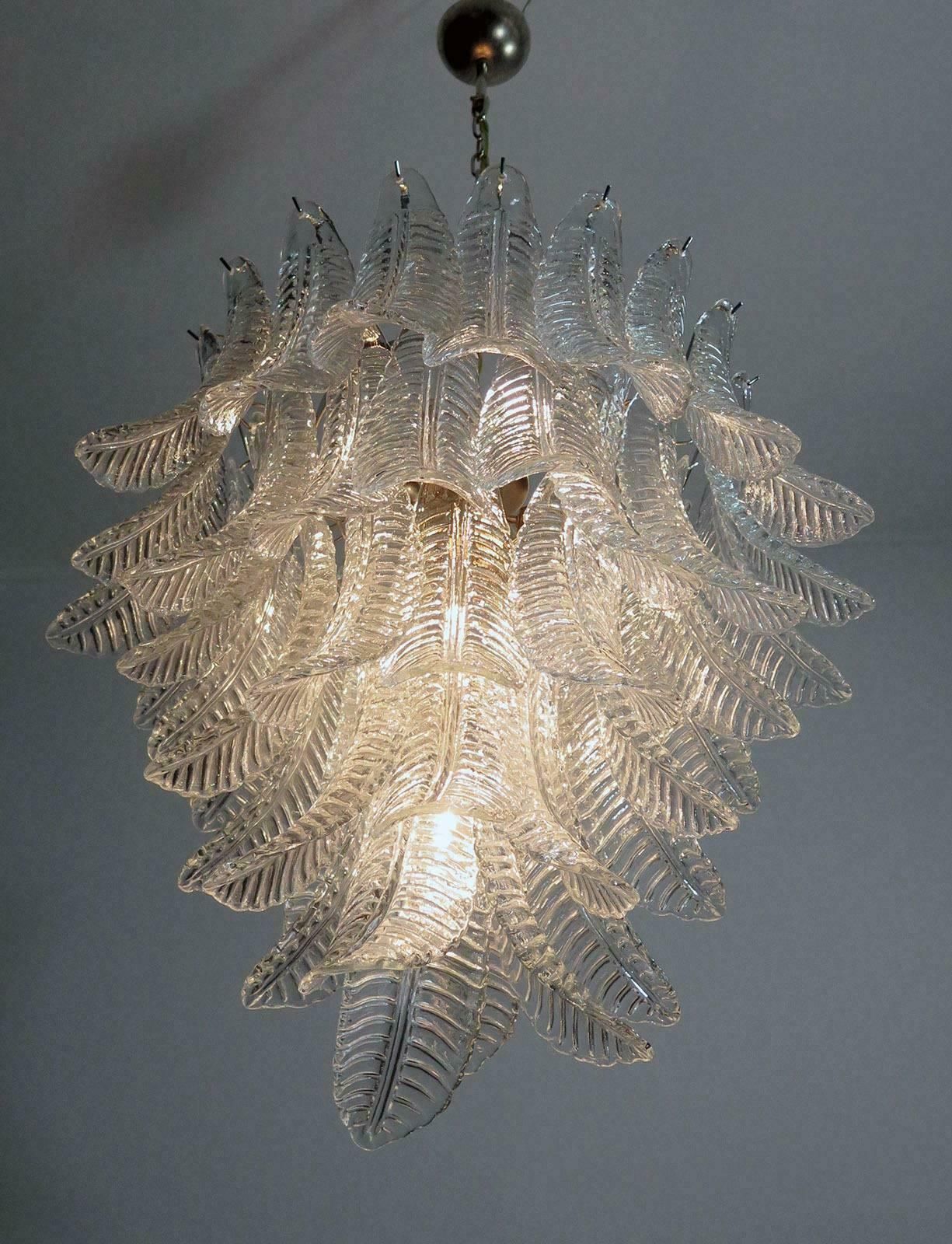 Pair Of Italian Leaves Chandeliers  Barovier And Toso Style  Murano photo buy