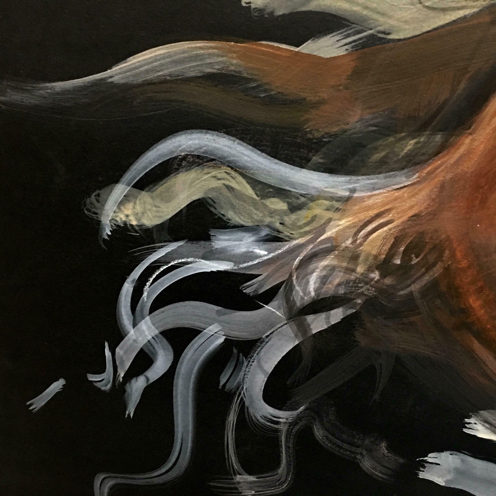 Horse On Black Sky Pencil Fat By Giuseppe Colin 1990 photo buy