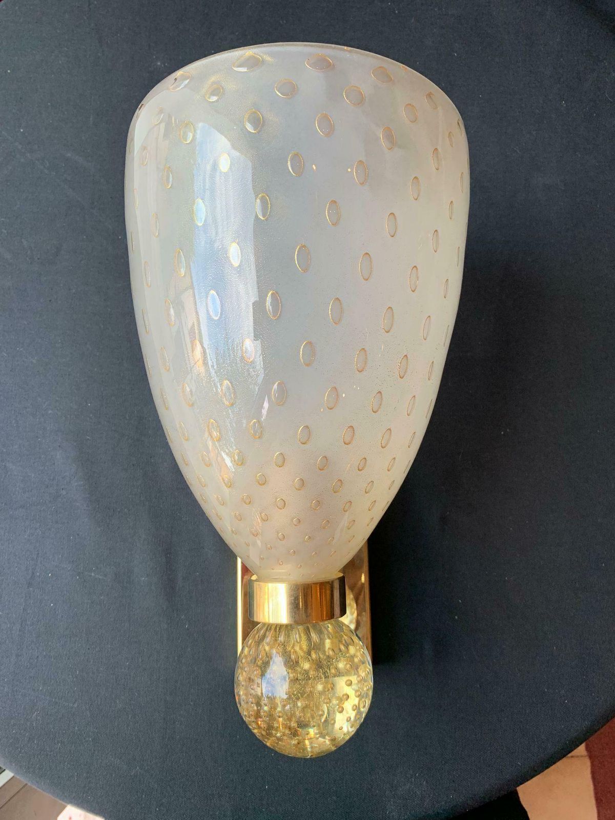 photo for sale Luxurious Pair Of Wall Lamps By Barovier & Toso, Murano, 1960s