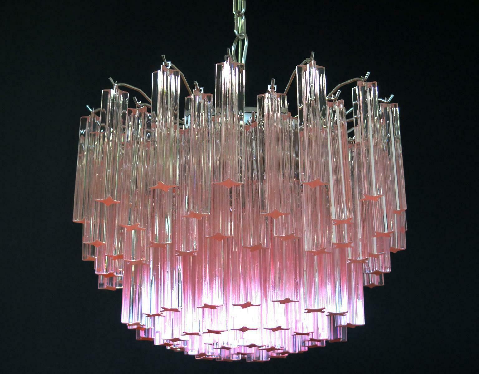 Sert 6 Italian Chandeliers Made By 107 Crystal Prism Quadriedri, Murano £16,151.48per Set photo Lighting
