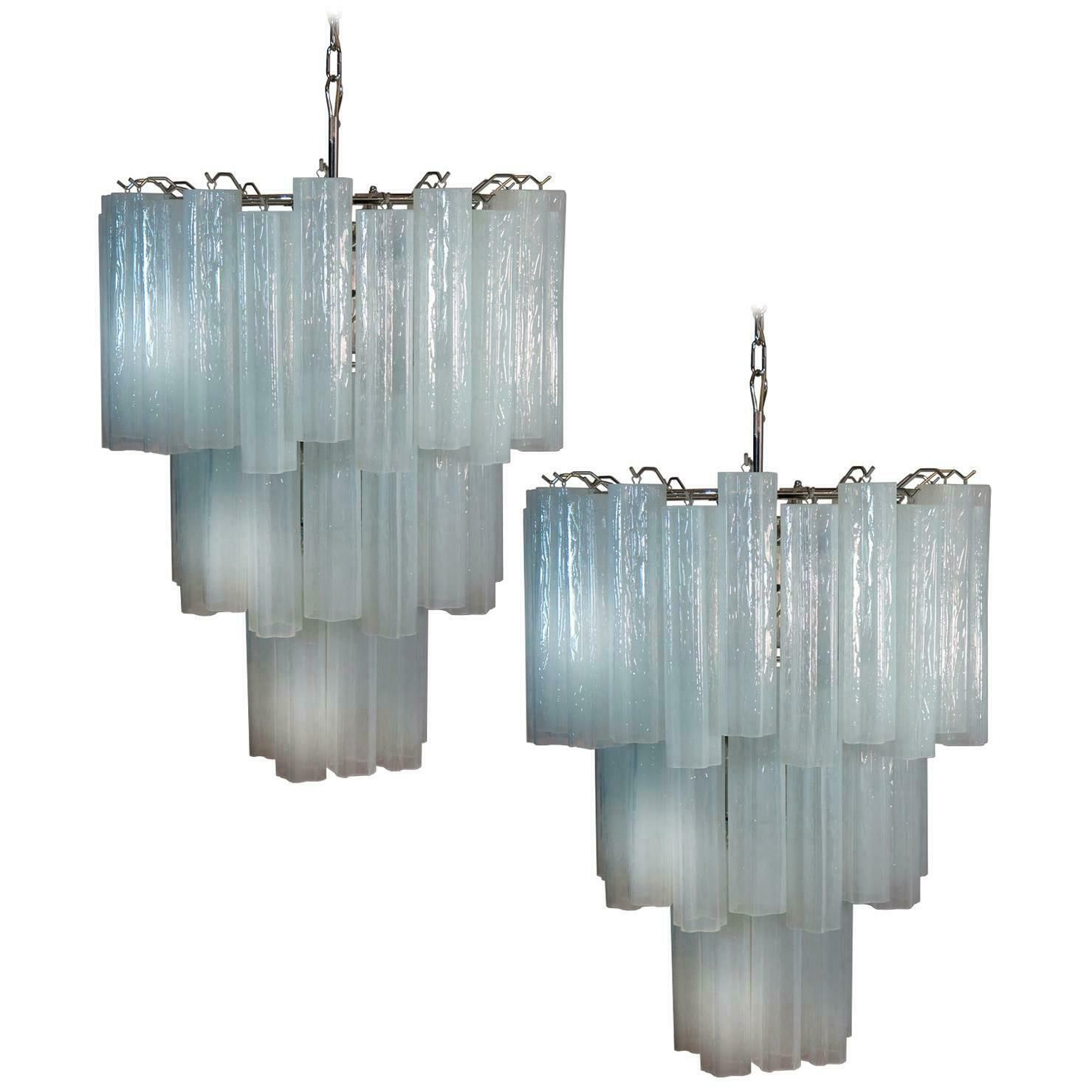 photo for sale Pair Of 48 Tronchi Chandeliers In Toni Zuccheri Style For Venini, Murano £4,486.52per Set