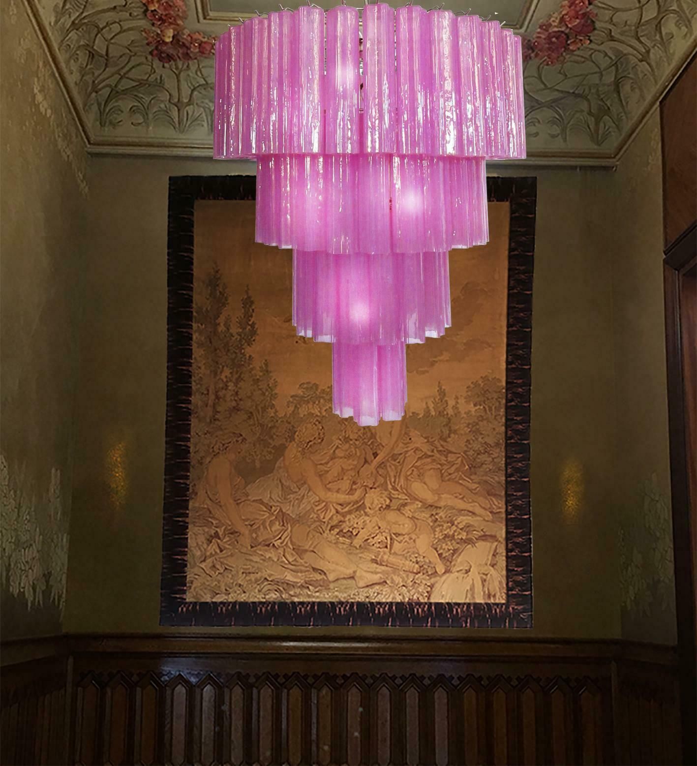 Amazing Pair Of Tronchi Chandeliers Style Toni Zuccheri For Venini, Murano photo for sale