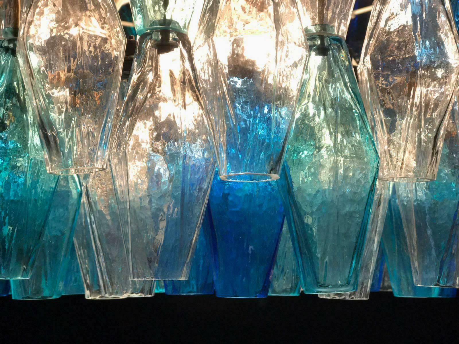 Pair Of Murano Poliedri Chandelier In The Style Of Carlo Scarpa photo furniture
