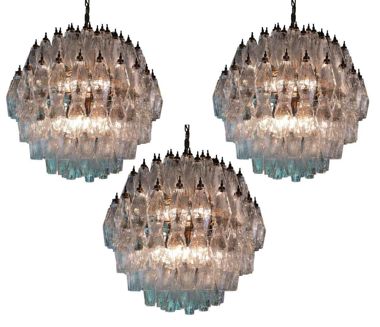 Spectacular Murano Poliedri Chandelier Carlo Scarpa Style, Murano photo furniture