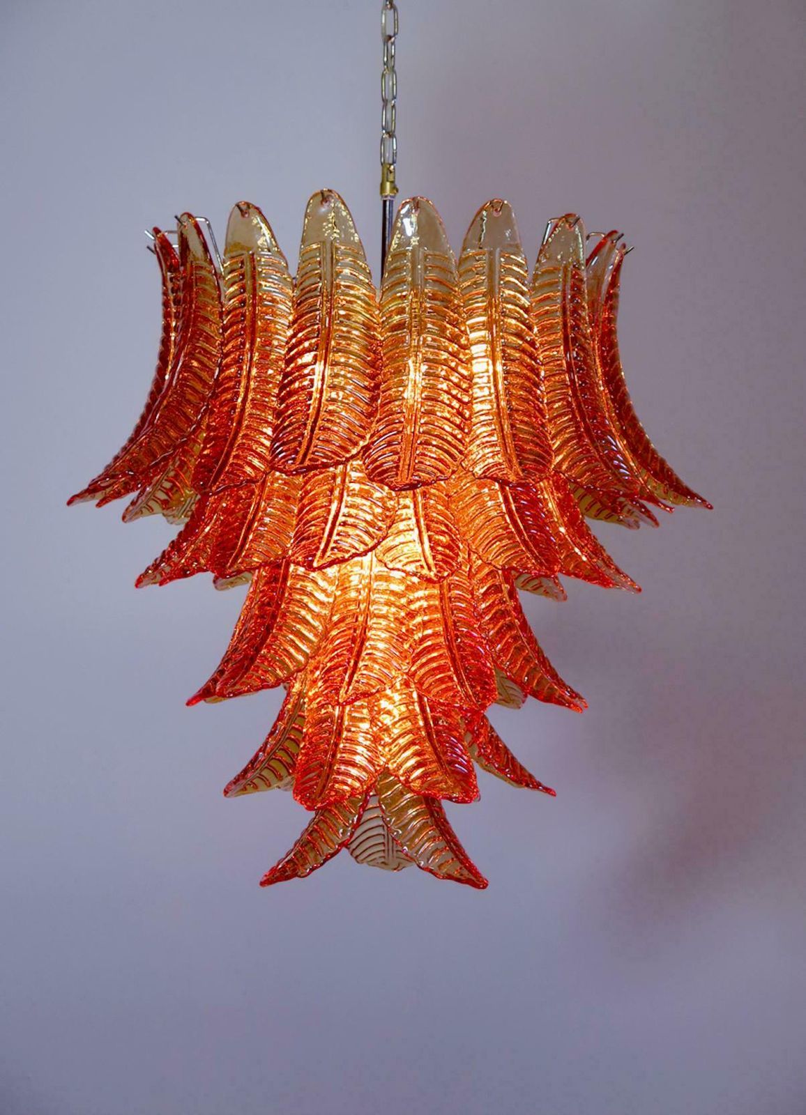 photo vinterior Italian Leaves Chandelier, Barovier & Toso Style, Murano