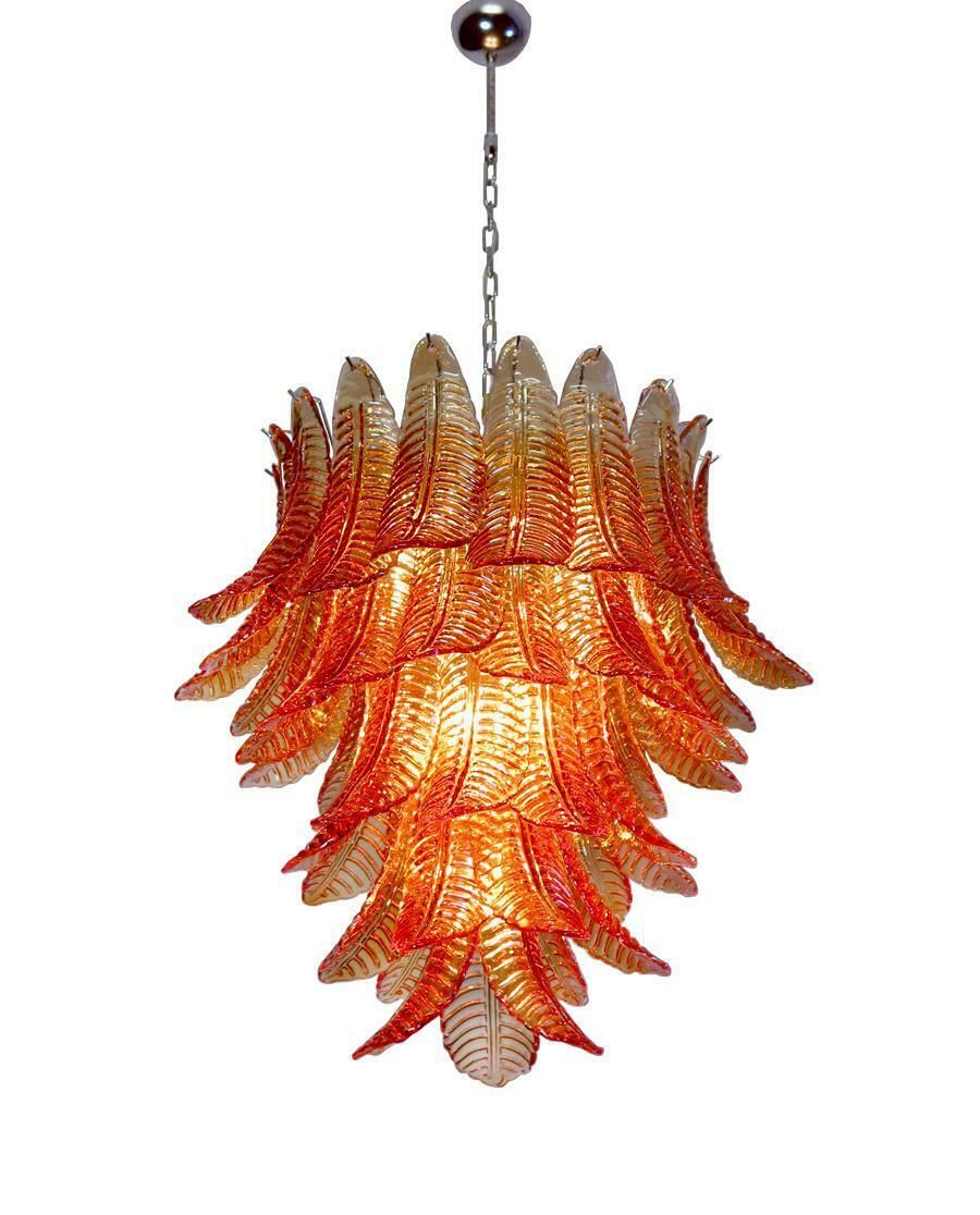 Italian Leaves Chandelier, Barovier & Toso Style, Murano