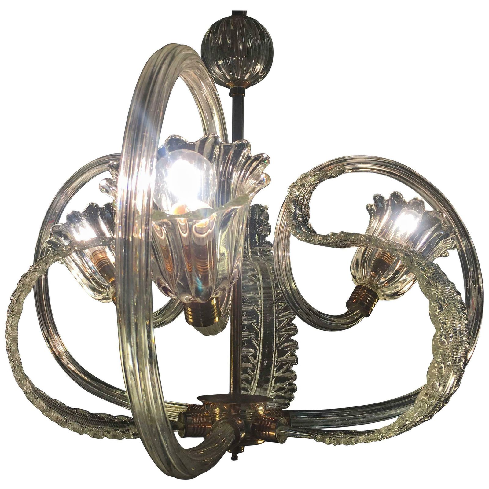Charming Italian Chandelier By Barovier And Toso Murano 1940